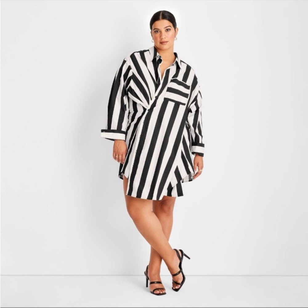 Future Collective Kahlana barfield brown stripped dress